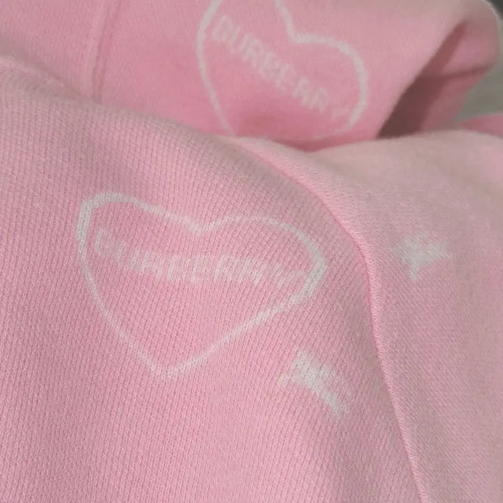 [BUNJANG] Burberry Heart Knit Hoodie / 버버리 핑크 하트 후드 히메 갸루 로리타 명품 정품 빈티지
