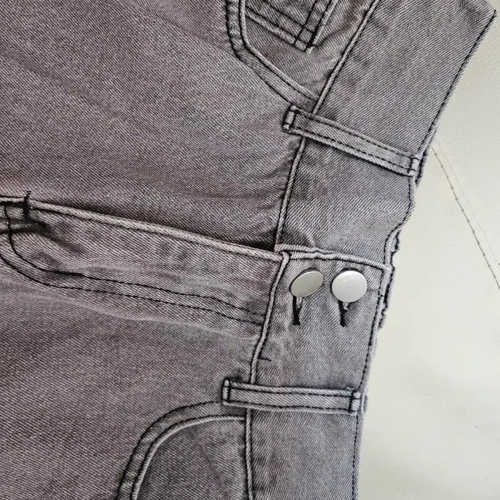 [BUNJANG] Gray Wide Denim Pants / 그레이 와이드 데님 팬츠