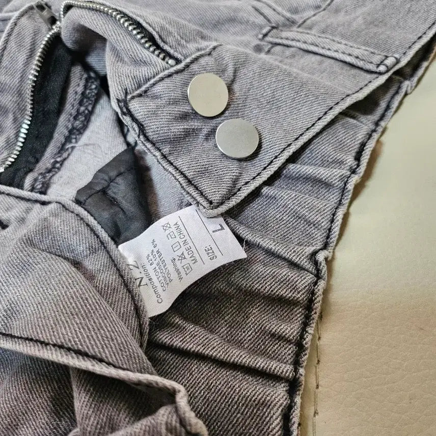 [BUNJANG] Gray Wide Denim Pants / 그레이 와이드 데님 팬츠