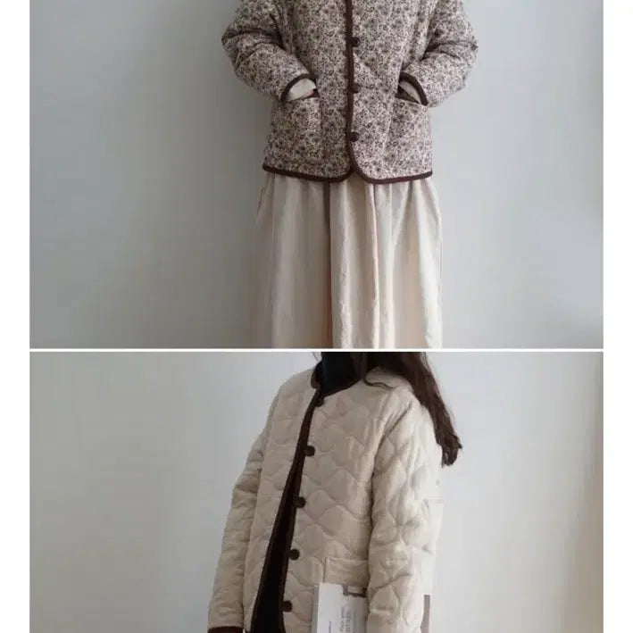 [BUNJANG] Home Fabric Reversible Quilted Jacket / 가정식패브릭 양면 퀼팅자켓
