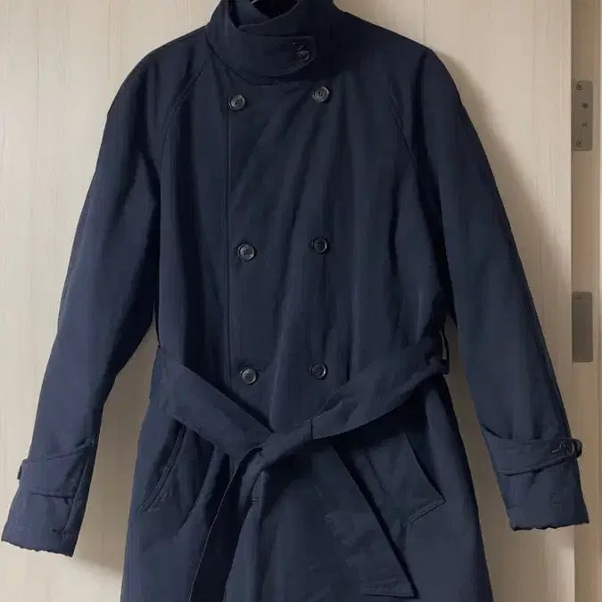 [BUNJANG] ESFAI Warming Robe Padded Coat Navy / 에스파이(ESFAI) 워밍 로브 패딩 코트 네이비