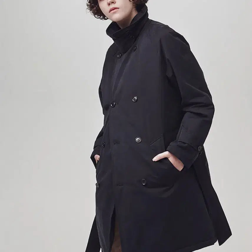 [BUNJANG] ESFAI Warming Robe Padded Coat Navy / 에스파이(ESFAI) 워밍 로브 패딩 코트 네이비