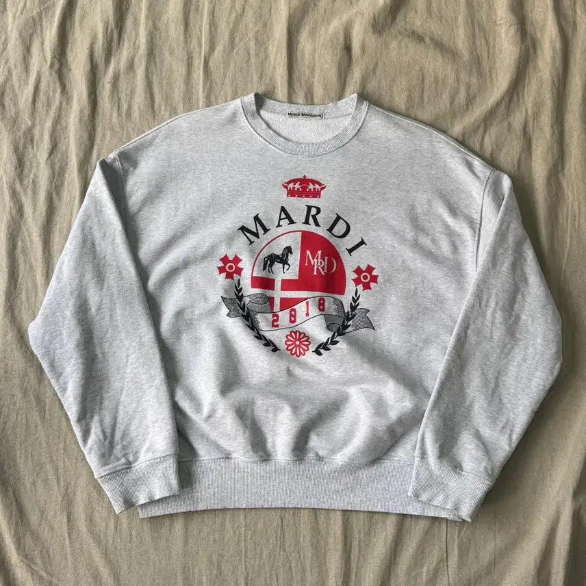 [BUNJANG] Mardi Mercredi Ash Heather Big Logo Sweatshirt / 마르디메크르디 애쉬헤더 빅로고 맨투맨 F