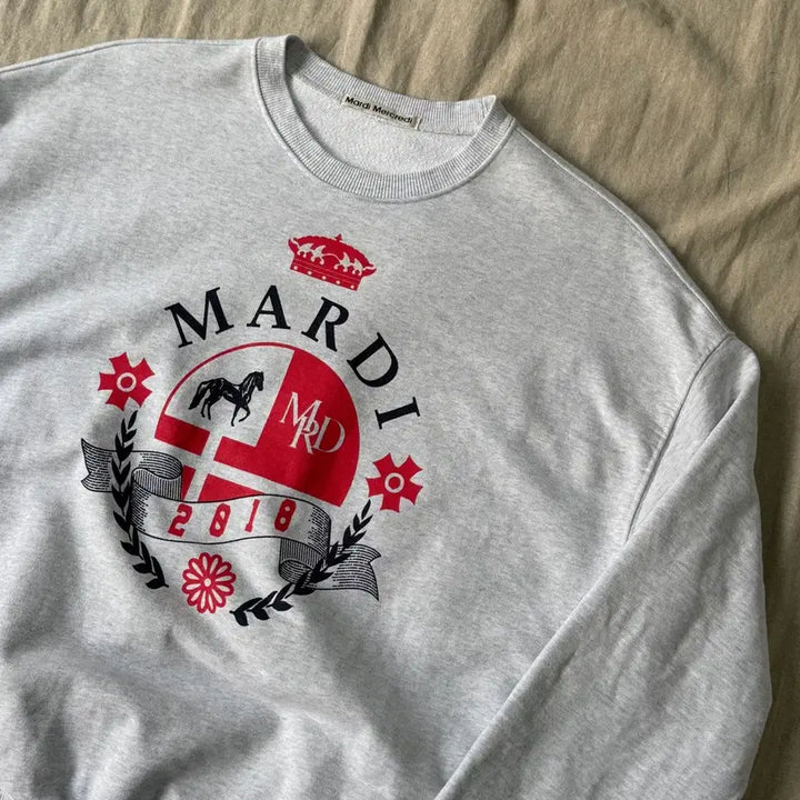 [BUNJANG] Mardi Mercredi Ash Heather Big Logo Sweatshirt / 마르디메크르디 애쉬헤더 빅로고 맨투맨 F
