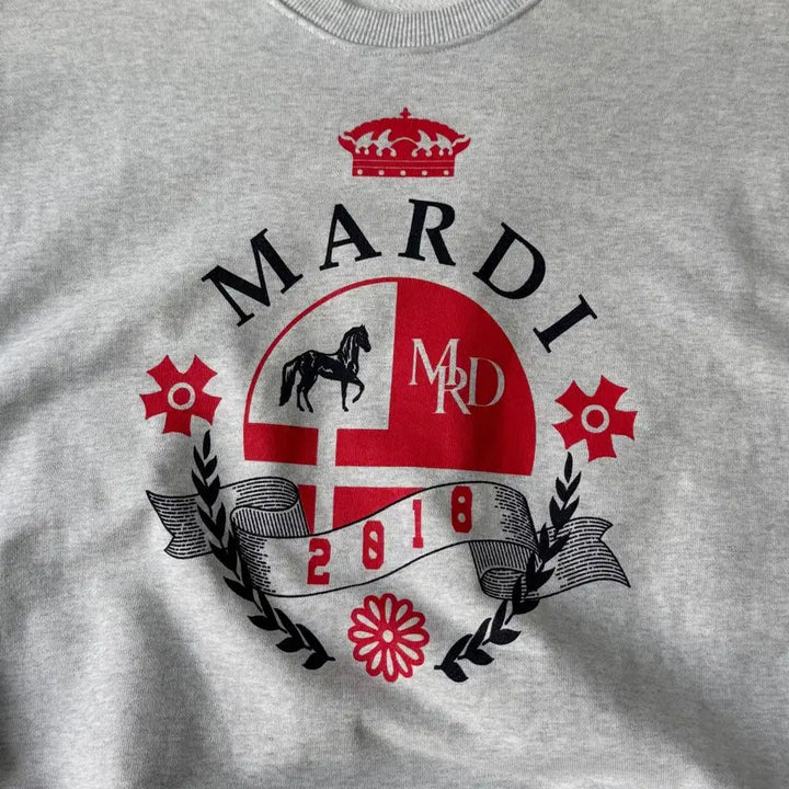 [BUNJANG] Mardi Mercredi Ash Heather Big Logo Sweatshirt / 마르디메크르디 애쉬헤더 빅로고 맨투맨 F