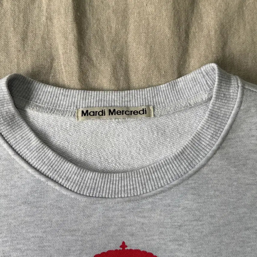 [BUNJANG] Mardi Mercredi Ash Heather Big Logo Sweatshirt / 마르디메크르디 애쉬헤더 빅로고 맨투맨 F