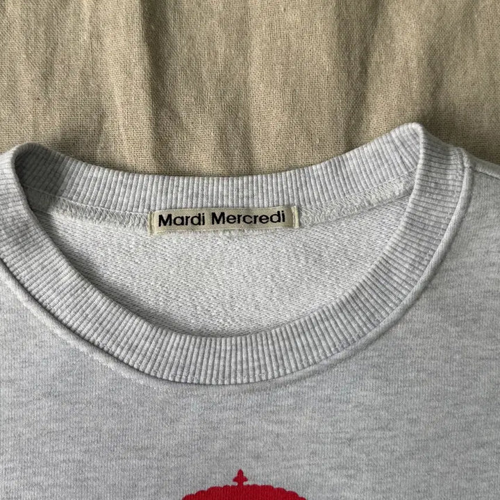 [BUNJANG] Mardi Mercredi Ash Heather Big Logo Sweatshirt / 마르디메크르디 애쉬헤더 빅로고 맨투맨 F