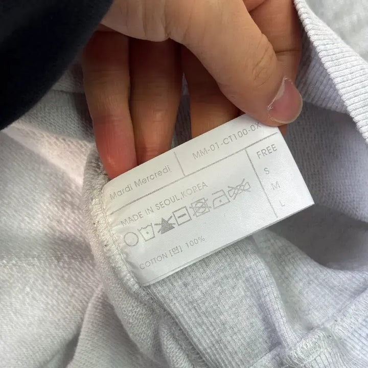 [BUNJANG] Mardi Mercredi Ash Heather Big Logo Sweatshirt / 마르디메크르디 애쉬헤더 빅로고 맨투맨 F