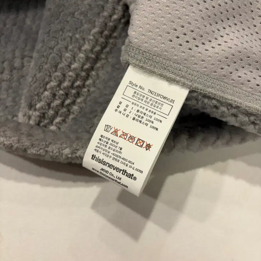 [BUNJANG] thisisneverthat Fleece Vest Gray / [S] 디스이즈네버댓 플리스 베스트 그레이