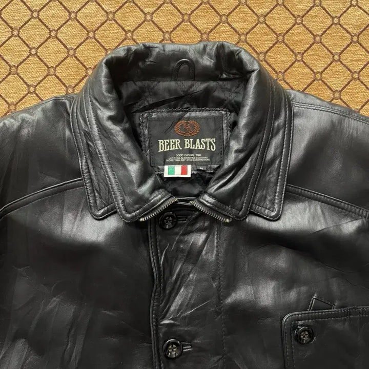 [BUNJANG] BEER BLASTS Lambskin Double Collar Leather Jacket / BEER BLASTS Lambskin 더블 카라 레더 자켓