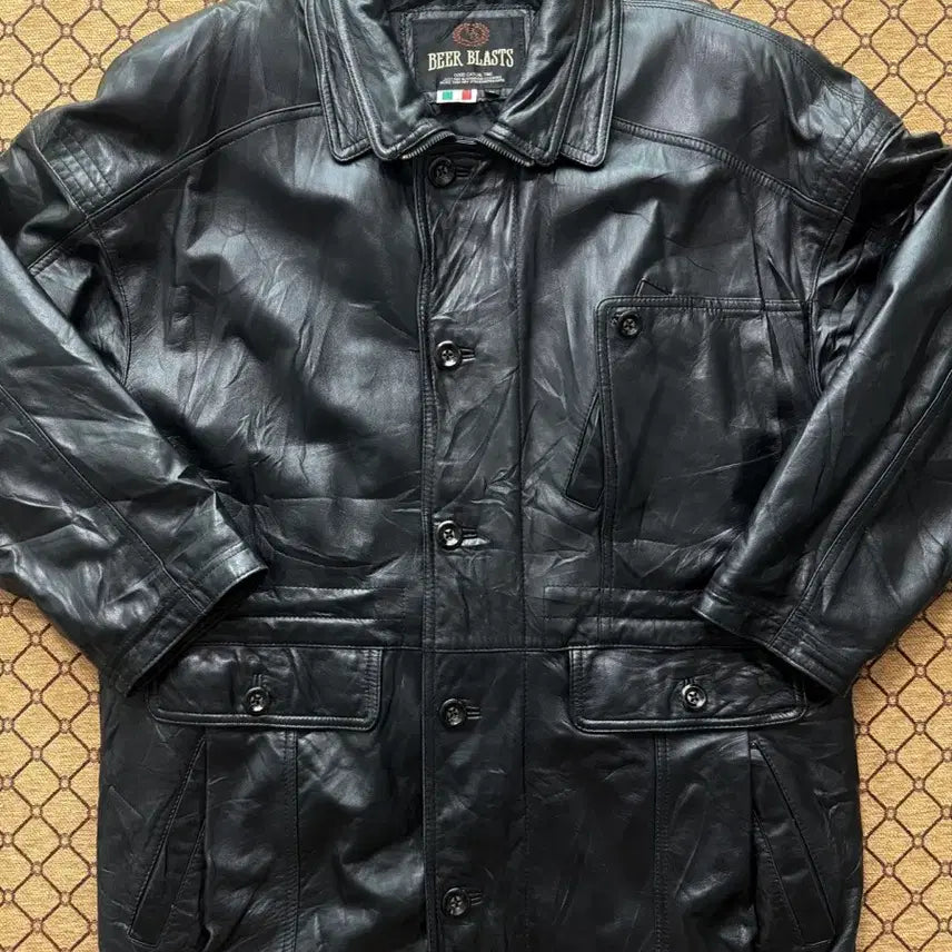 [BUNJANG] BEER BLASTS Lambskin Double Collar Leather Jacket / BEER BLASTS Lambskin 더블 카라 레더 자켓