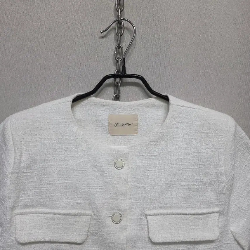 [SOLD OUT] if you 화이트 크롭 트위드 반팔 자켓