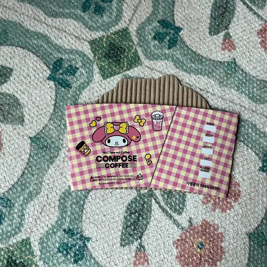 [BUNJANG] Compose Coffee My Melody Cup Holder / 컴포즈커피 마이멜로디 컵홀더 미사용