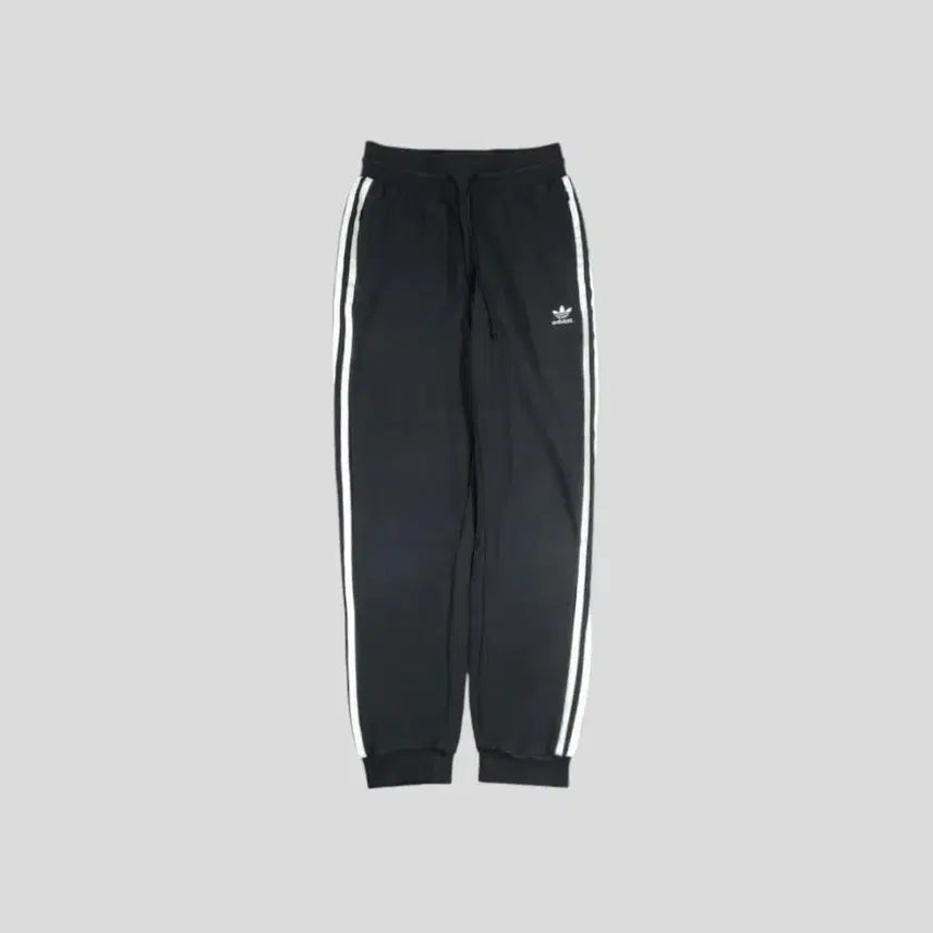 [BUNJANG] Adidas Pigment Black Trefoil Logo Jogger Sweatpants / 아디다스 피그먼트 블랙 화이트 트레포일 로고 삼선 밴딩 조거팬츠 스웻팬츠
