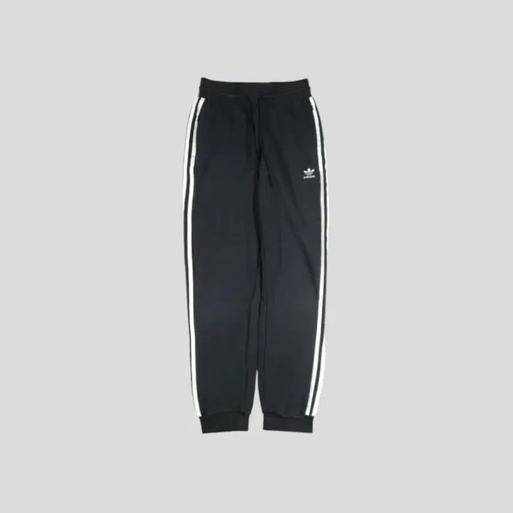 [BUNJANG] Adidas Pigment Black Trefoil Logo Jogger Sweatpants / 아디다스 피그먼트 블랙 화이트 트레포일 로고 삼선 밴딩 조거팬츠 스웻팬츠