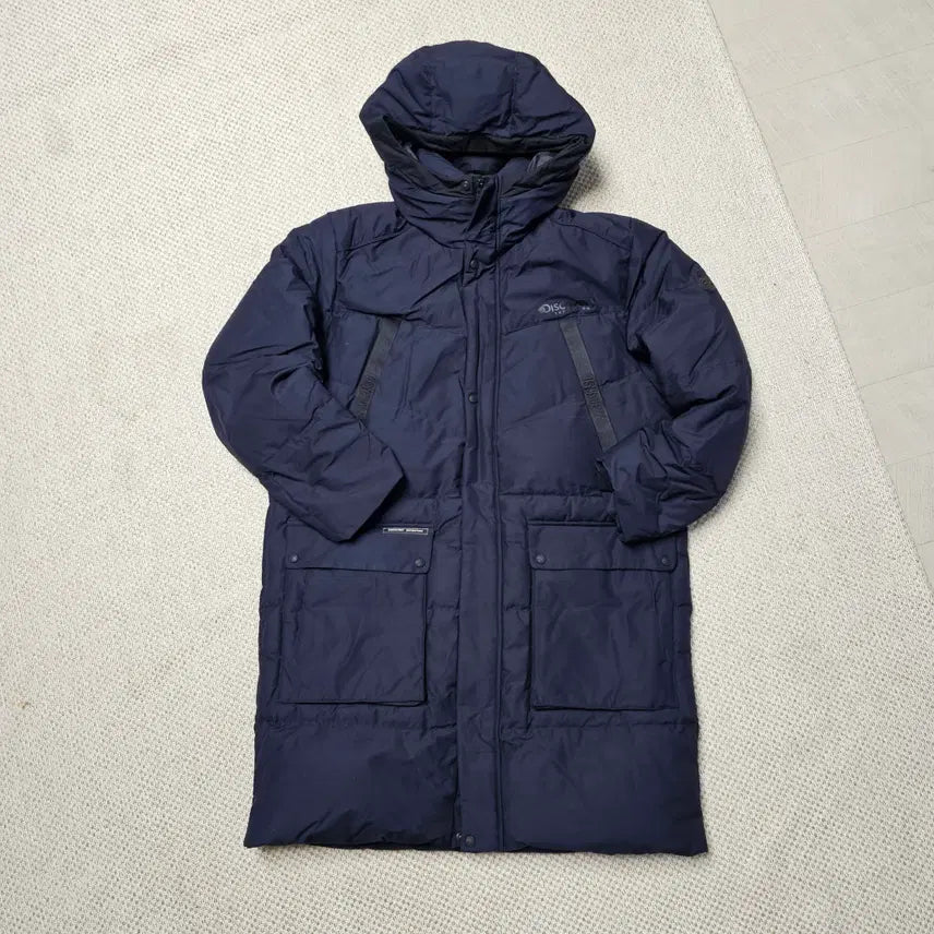[BUNJANG] Discovery Navy Hooded Down Long Padded Jacket (Size 110) / 530- 디스커버리 오리털 후드 롱패딩 네이비 110