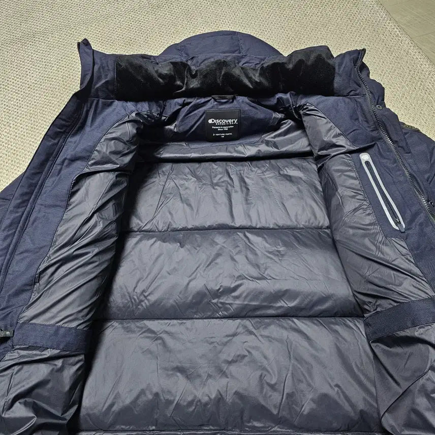 [BUNJANG] Discovery Navy Hooded Down Long Padded Jacket (Size 110) / 530- 디스커버리 오리털 후드 롱패딩 네이비 110