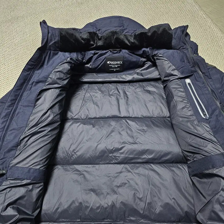 [BUNJANG] Discovery Navy Hooded Down Long Padded Jacket (Size 110) / 530- 디스커버리 오리털 후드 롱패딩 네이비 110