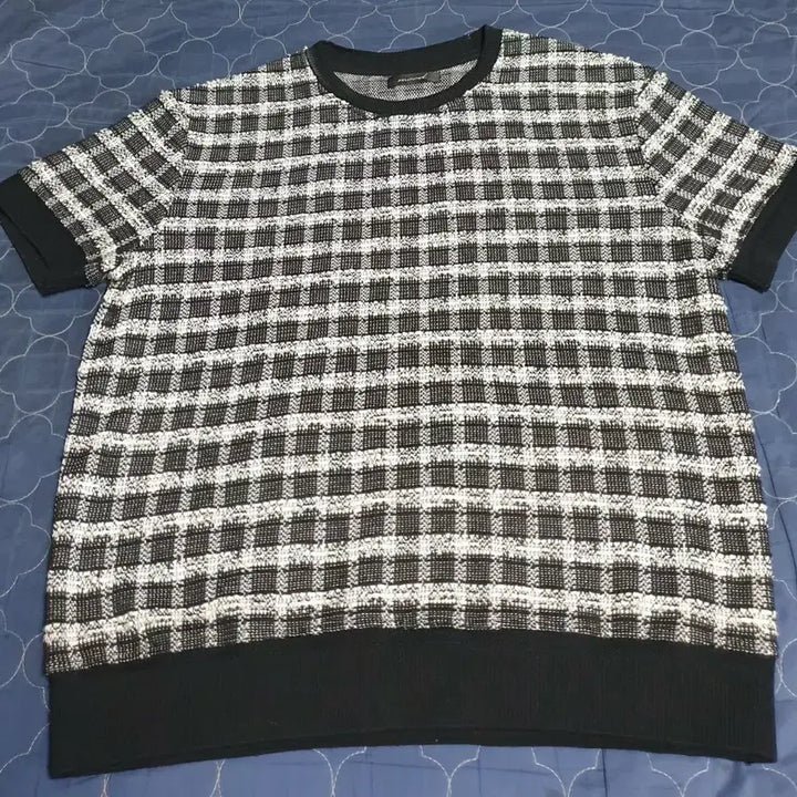 [BUNJANG] MOOD Tweed Short Sleeve Top / MOOD 트위드 반팔티 블랙&amp;화이트 (M)