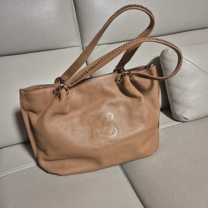 [BUNJANG] Louis Quatorze Leather Tote Bag / 루이까또즈 가죽 토트백 브라운