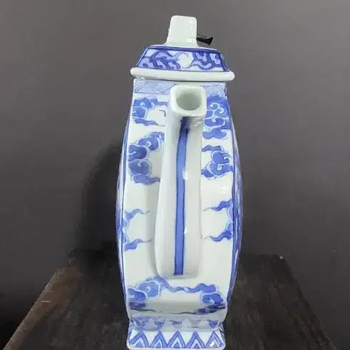 [BUNJANG] Celadon Porcelain Wine Bottle / 청화백자 편병 주병(k-269)