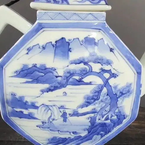 [BUNJANG] Celadon Porcelain Wine Bottle / 청화백자 편병 주병(k-269)