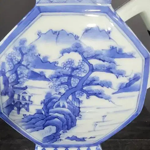 [BUNJANG] Celadon Porcelain Wine Bottle / 청화백자 편병 주병(k-269)