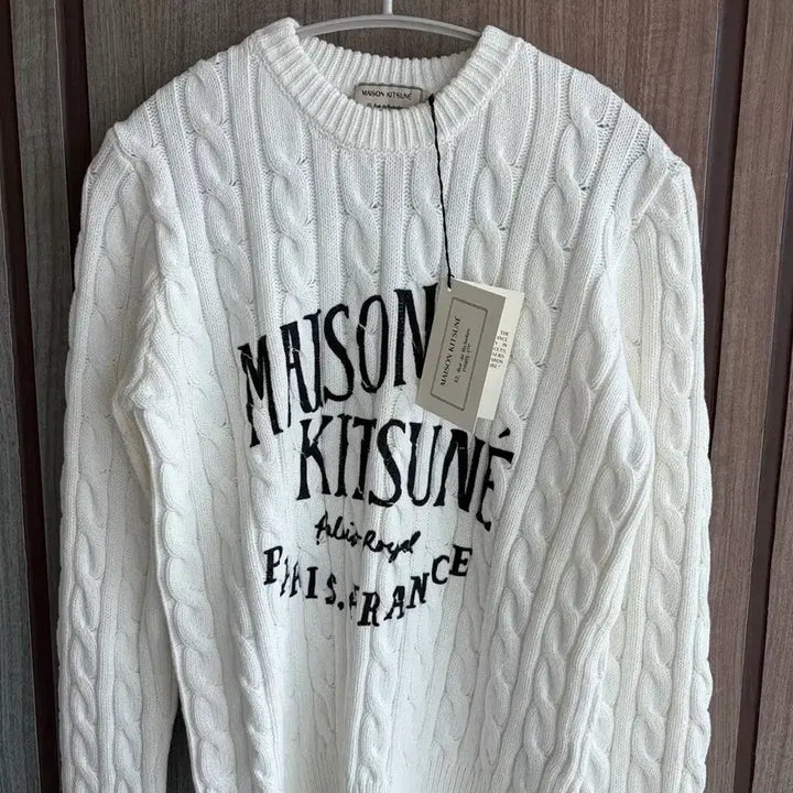 [BUNJANG] Maison Kitsune Royal Cable Knit Sweater / 새상품(XS)메종키츠네 로얄 케이블 니트 화이트