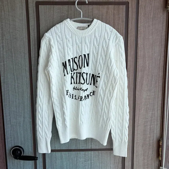 [BUNJANG] Maison Kitsune Royal Cable Knit Sweater / 새상품(XS)메종키츠네 로얄 케이블 니트 화이트
