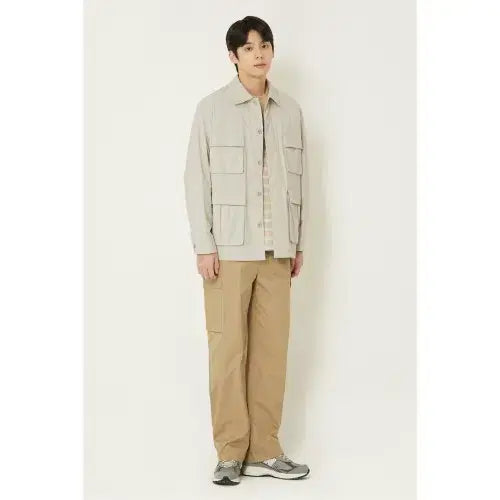 [BUNJANG] Epigram Beige Ripstop Safari Jacket for Men / 에피그램 베이지색 남성 립스타 사파리 자켓