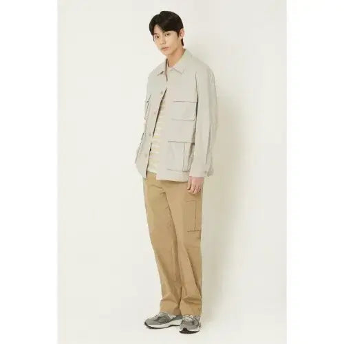 [BUNJANG] Epigram Beige Ripstop Safari Jacket for Men / 에피그램 베이지색 남성 립스타 사파리 자켓