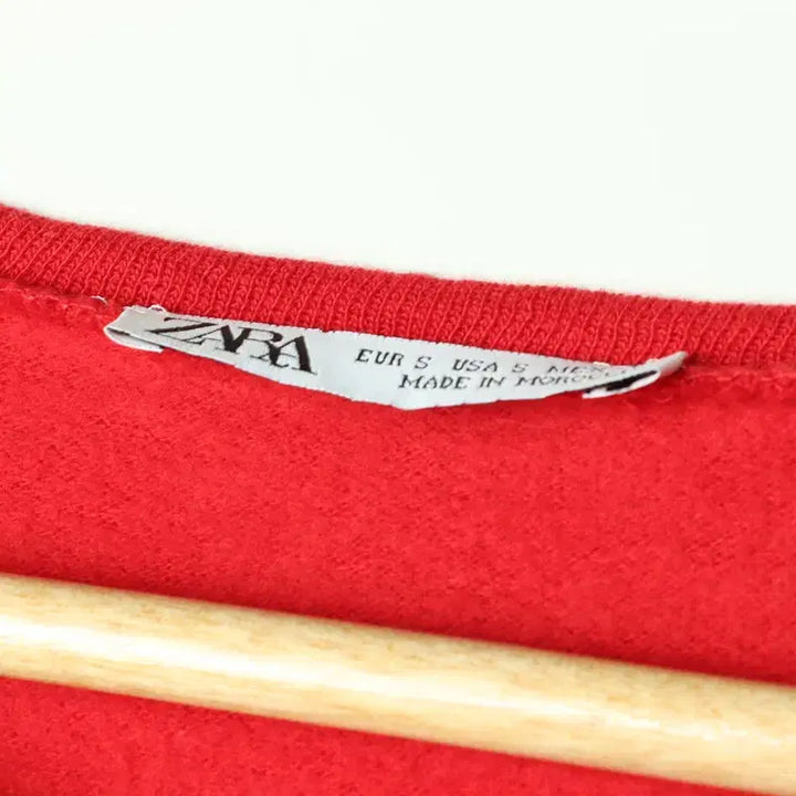 [BUNJANG] ZARA Ethnic Red Crop Sweatshirt / W(M) 자라 맨투맨 티셔츠 에스닉 레드 크롭-17832