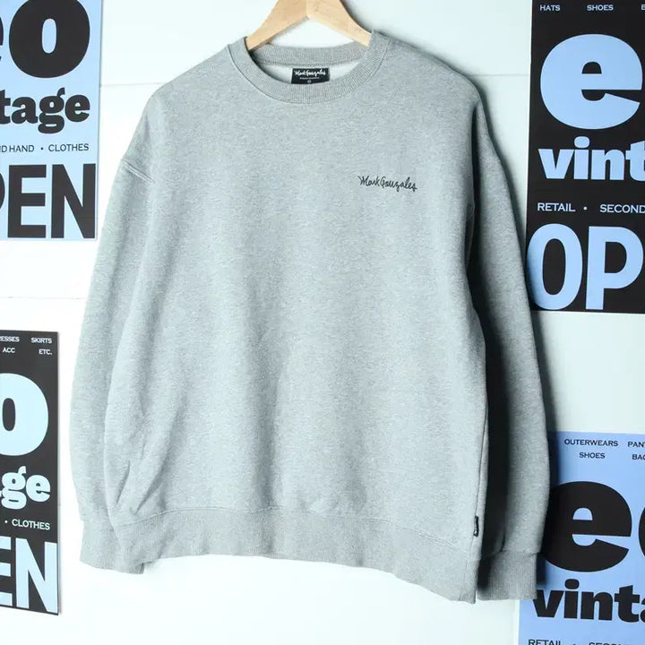 [BUNJANG] Mark Gonzales Grey Big Logo Sweatshirt / (M-XL) 마크곤잘레스 맨투맨 티셔츠 약기모 그레이 빅로고-1783A
