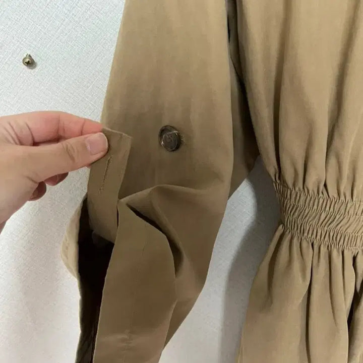 [BUNJANG] Khaki Hooded Bending Coat / 카키색 밴딩 후드코트