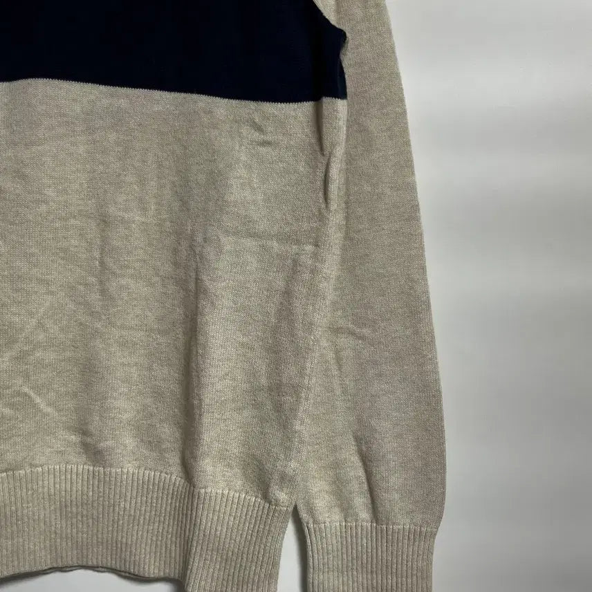 [BUNJANG] Tommy Hilfiger Striped Half-Zip Knit Sweater M / 공용 타미힐피거 스트라이프 반집업 니트 스웨터 M