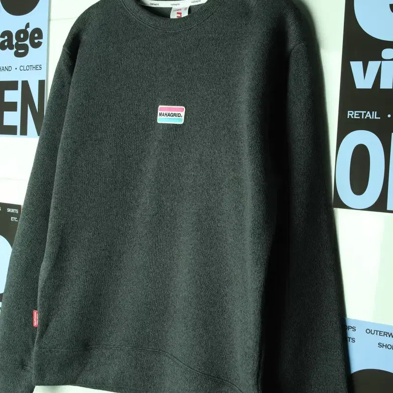 [BUNJANG] Mahagrid Knit Sweater - Greenish Khaki / (M) 마하그리드 니트 쑥 연카키 아메카지 놈코어-1784A