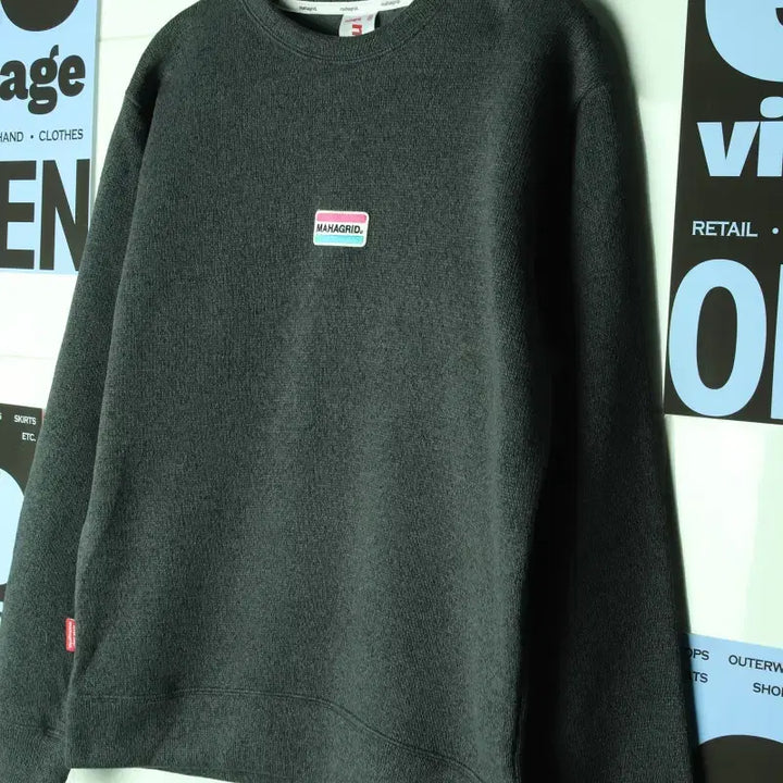 [BUNJANG] Mahagrid Knit Sweater - Greenish Khaki / (M) 마하그리드 니트 쑥 연카키 아메카지 놈코어-1784A