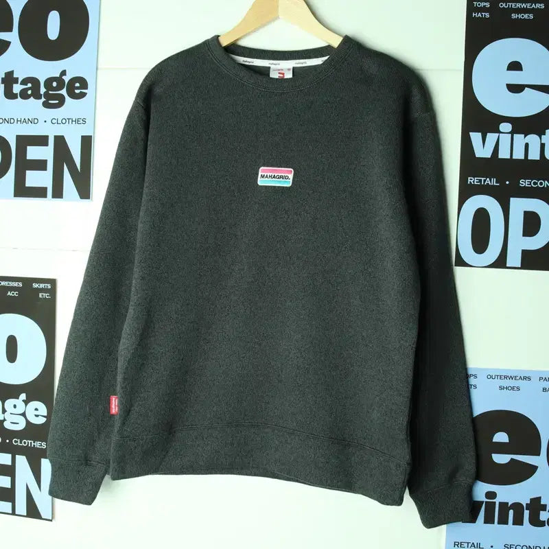 [BUNJANG] Mahagrid Knit Sweater - Greenish Khaki / (M) 마하그리드 니트 쑥 연카키 아메카지 놈코어-1784A