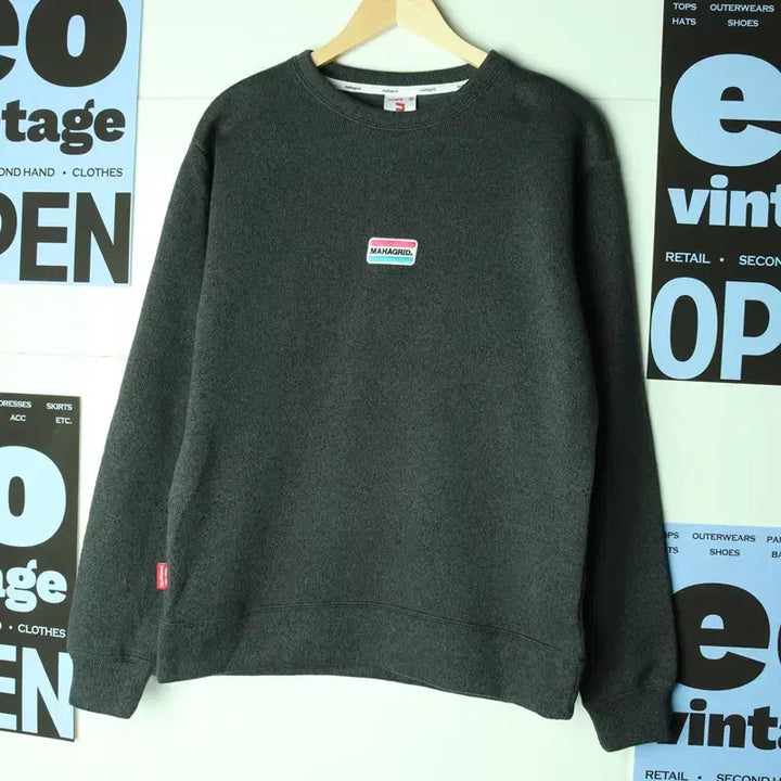 [BUNJANG] Mahagrid Knit Sweater - Greenish Khaki / (M) 마하그리드 니트 쑥 연카키 아메카지 놈코어-1784A