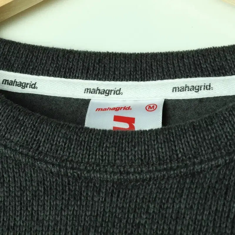[BUNJANG] Mahagrid Knit Sweater - Greenish Khaki / (M) 마하그리드 니트 쑥 연카키 아메카지 놈코어-1784A