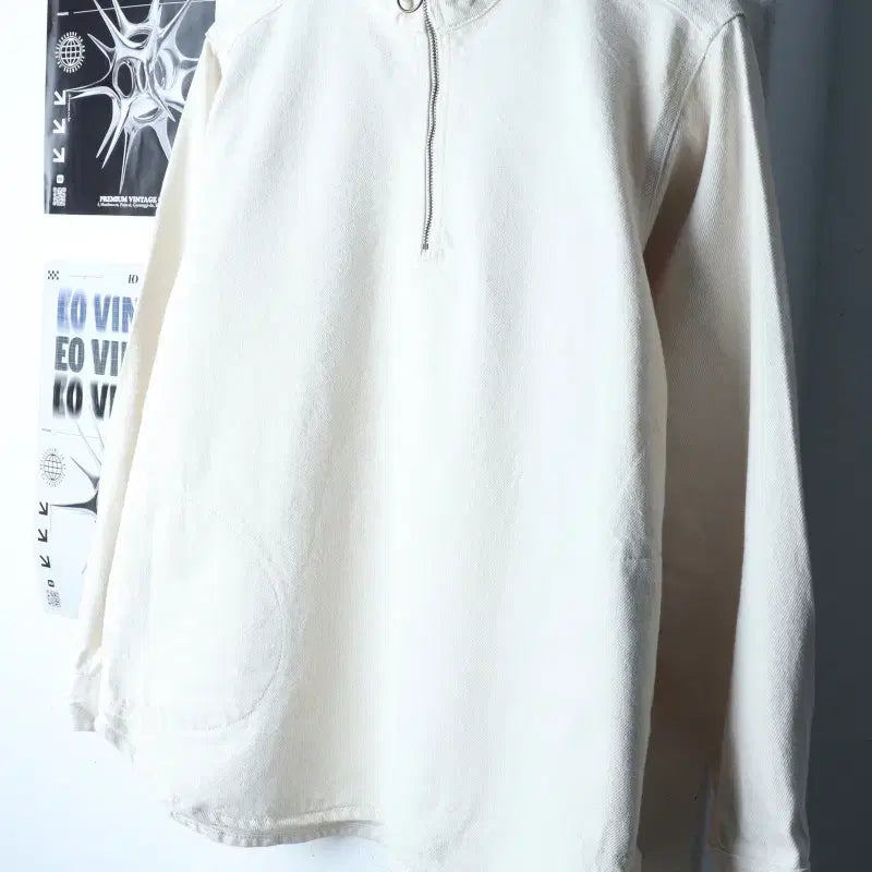 [BUNJANG] ZARA Windbreaker Jacket / (M) 자라 집업 바람막이 점퍼자켓 반집업 트러커 크림 면-17856