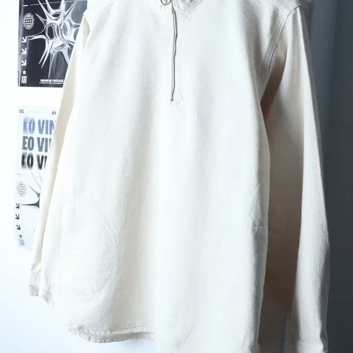 [BUNJANG] ZARA Windbreaker Jacket / (M) 자라 집업 바람막이 점퍼자켓 반집업 트러커 크림 면-17856