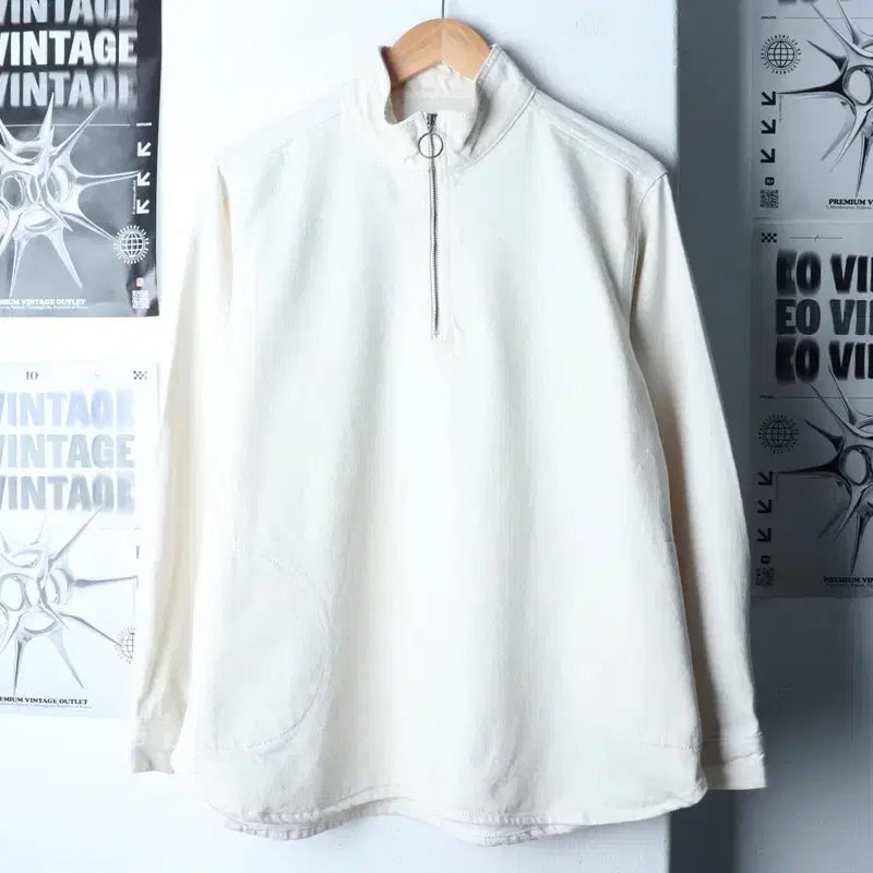[BUNJANG] ZARA Windbreaker Jacket / (M) 자라 집업 바람막이 점퍼자켓 반집업 트러커 크림 면-17856