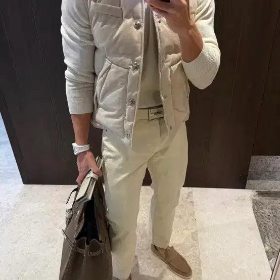 [BUNJANG] Rapinato Etoile Ivory Vest Padding / 라피나토에뚜알 / 조끼패딩 아이보리 / 50 새제품급 팝니다