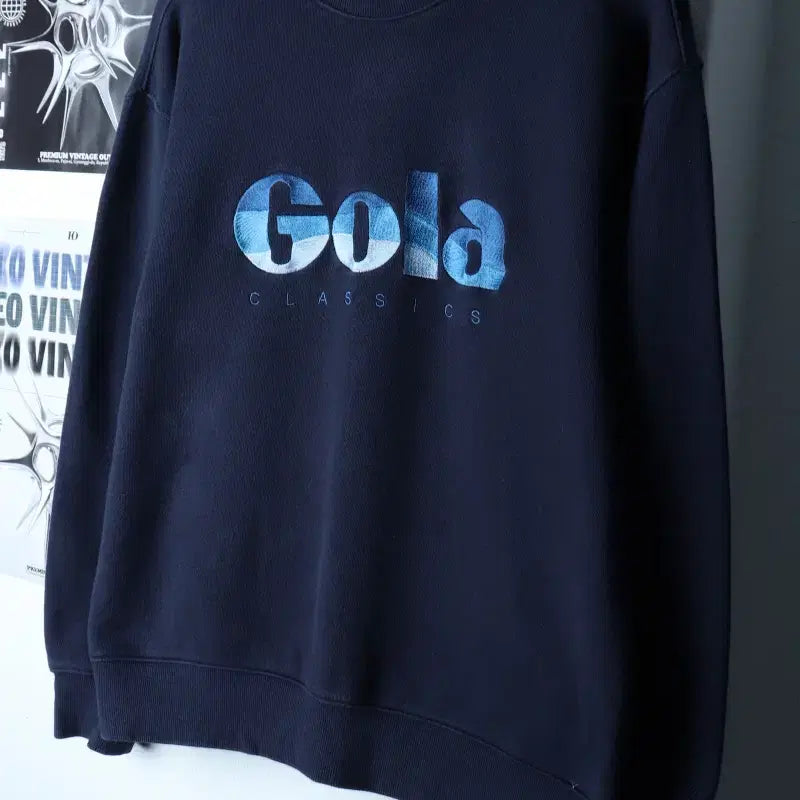[BUNJANG] S Big Logo Navy Old School Sweatshirt / (S) 골라 맨투맨 티셔츠 빅로고 네이비 올드스쿨-17867