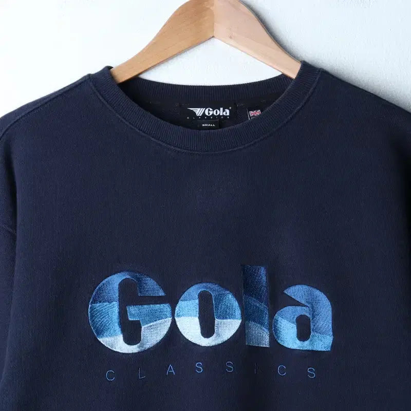 [BUNJANG] S Big Logo Navy Old School Sweatshirt / (S) 골라 맨투맨 티셔츠 빅로고 네이비 올드스쿨-17867