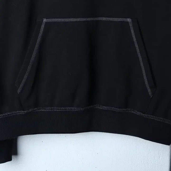 [BUNJANG] Customellow Sad Smile Stitch Hoodie Black T-shirt / (XS-S) 커스텀멜로우 후드티셔츠 새드스마일 스티치 블랙-1786C