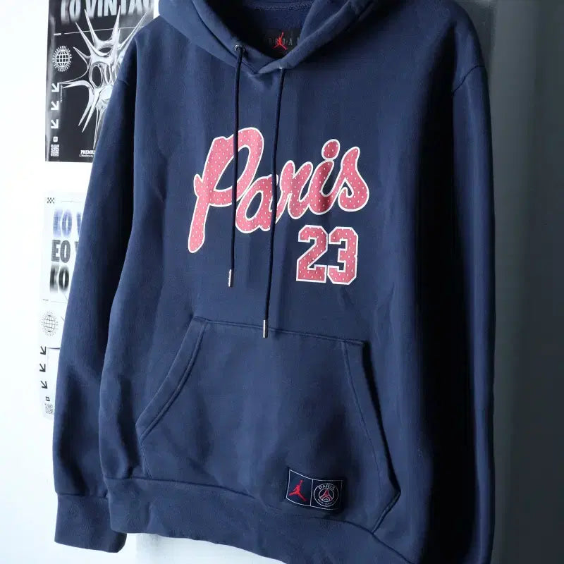 [BUNJANG] Jordan Paris Saint-Germain Hooded Sweatshirt Limited Edition / (M) 조던 후드티셔츠 파리생제르망 협업 기모 한정판 이강인-1786F