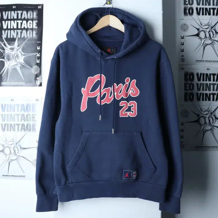 [BUNJANG] Jordan Paris Saint-Germain Hooded Sweatshirt Limited Edition / (M) 조던 후드티셔츠 파리생제르망 협업 기모 한정판 이강인-1786F
