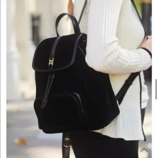 [BUNJANG] Paul &amp; Joe Classic Logo Poche Backpack Velvet Black / 폴뉴아 클래식 로고 포쉐 백팩 벨벳 블랙
